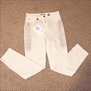 •NWT Just Cavalli White Jeans With Sparkle Design•
